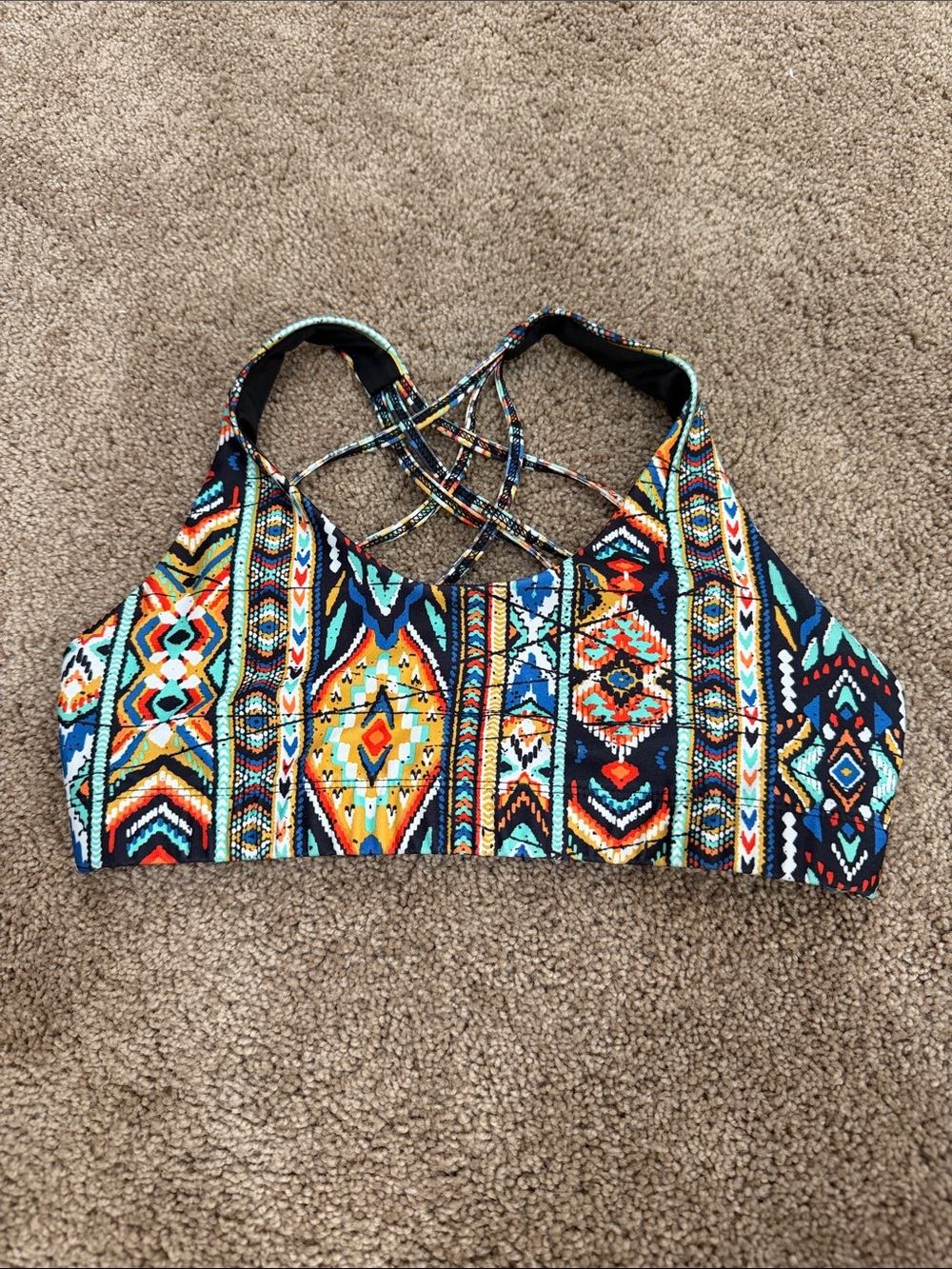 Mossimo Supply Co. Multicolor Aztec Strappy Sports Bra